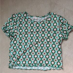 Moa Moa Black and White Ribbed Crop T-Shirt